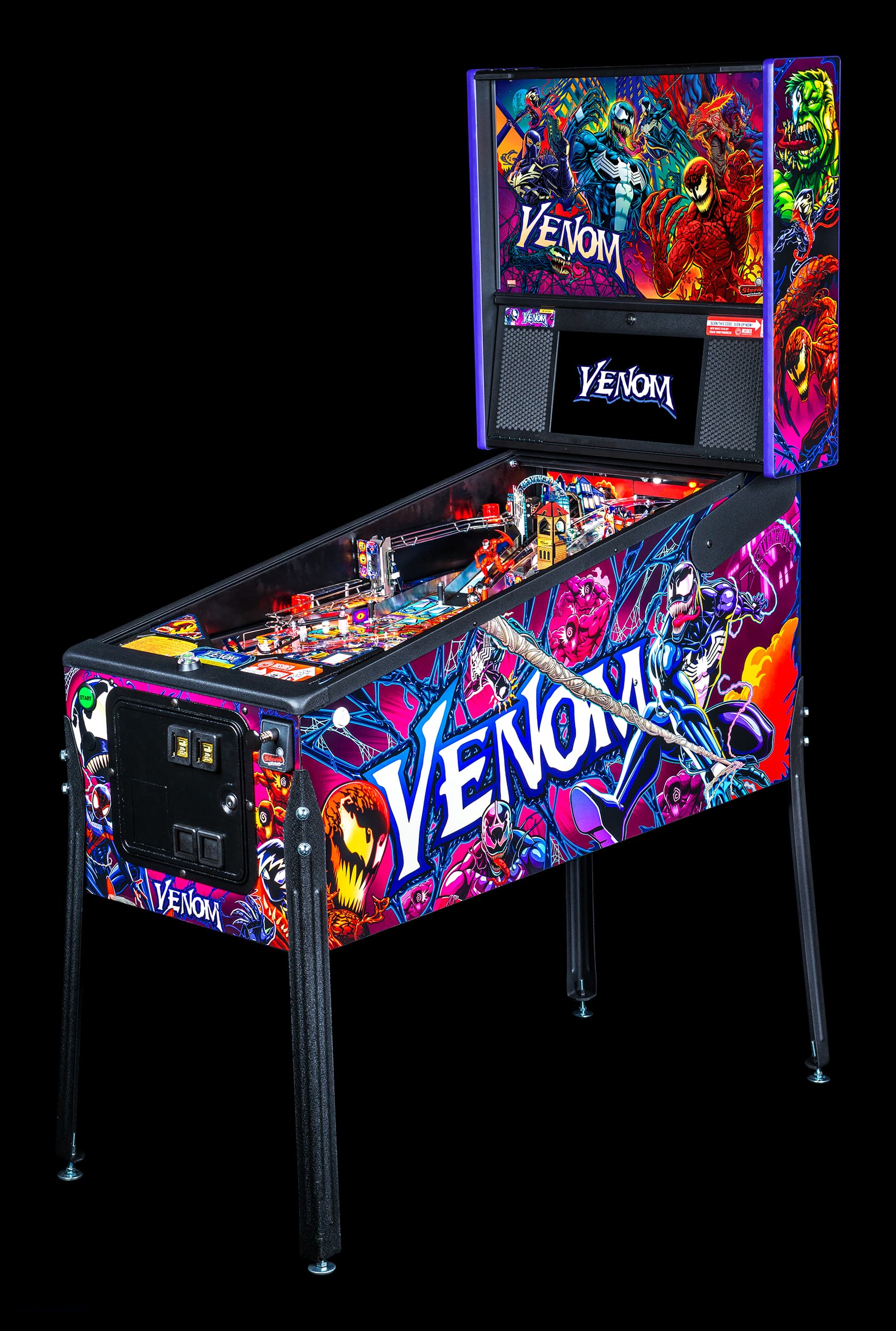 Left facing PRO Venom Pinball Machine.